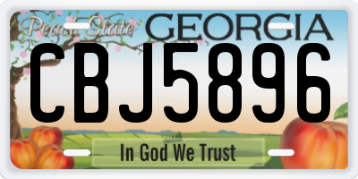 GA license plate CBJ5896