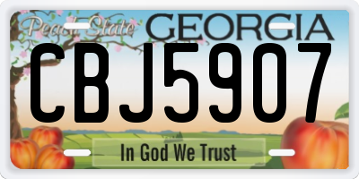 GA license plate CBJ5907