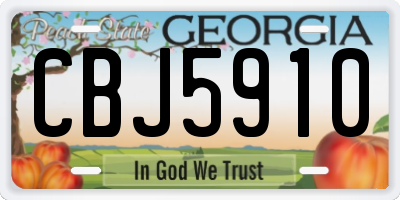 GA license plate CBJ5910
