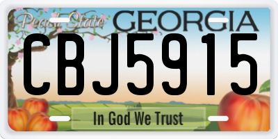 GA license plate CBJ5915