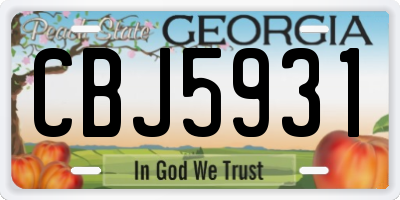GA license plate CBJ5931