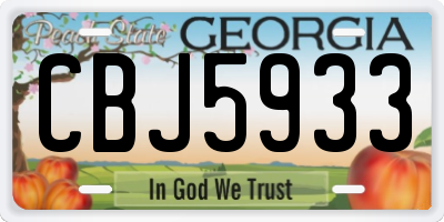GA license plate CBJ5933