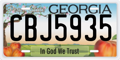 GA license plate CBJ5935