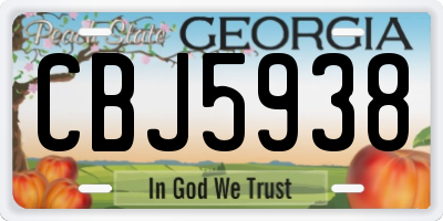 GA license plate CBJ5938