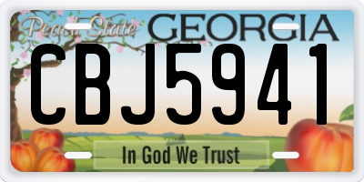 GA license plate CBJ5941