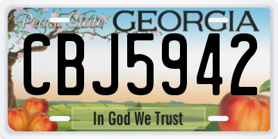 GA license plate CBJ5942