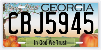 GA license plate CBJ5945