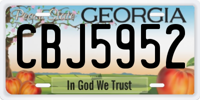 GA license plate CBJ5952