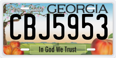 GA license plate CBJ5953