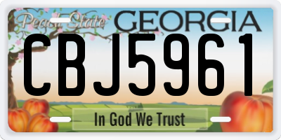 GA license plate CBJ5961