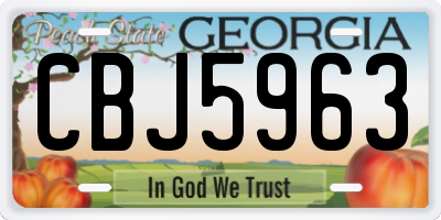 GA license plate CBJ5963