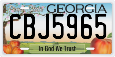 GA license plate CBJ5965
