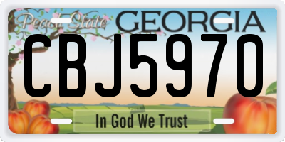 GA license plate CBJ5970