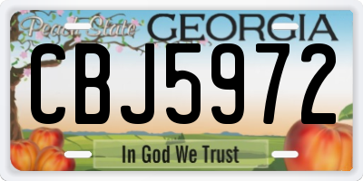 GA license plate CBJ5972