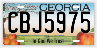 GA license plate CBJ5975