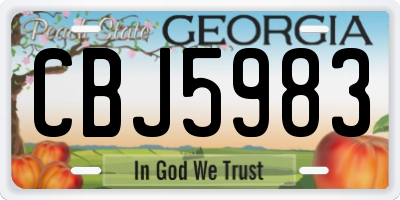 GA license plate CBJ5983