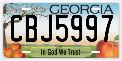GA license plate CBJ5997