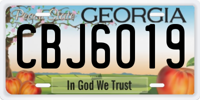 GA license plate CBJ6019