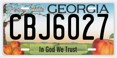 GA license plate CBJ6027