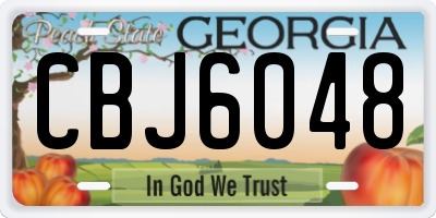 GA license plate CBJ6048