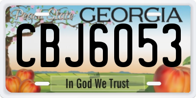 GA license plate CBJ6053