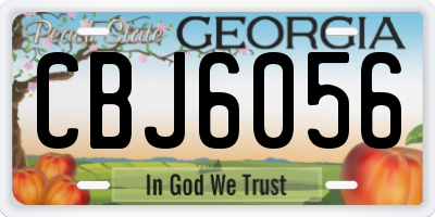 GA license plate CBJ6056