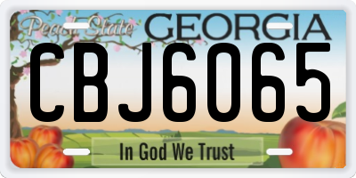 GA license plate CBJ6065