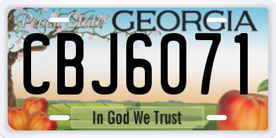 GA license plate CBJ6071
