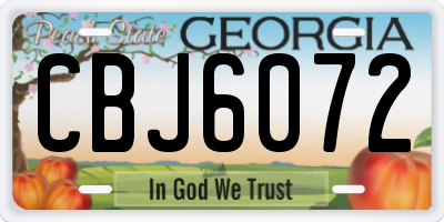 GA license plate CBJ6072