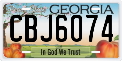 GA license plate CBJ6074