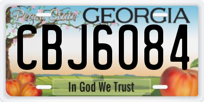 GA license plate CBJ6084
