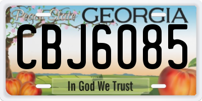 GA license plate CBJ6085