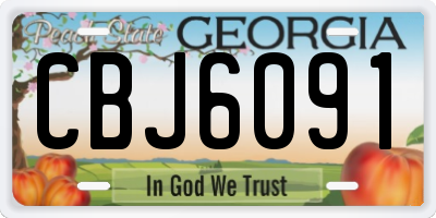 GA license plate CBJ6091