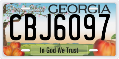 GA license plate CBJ6097