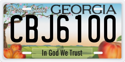 GA license plate CBJ6100