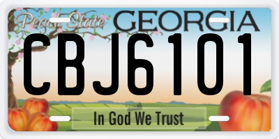 GA license plate CBJ6101