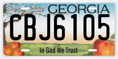 GA license plate CBJ6105
