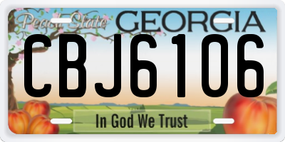 GA license plate CBJ6106