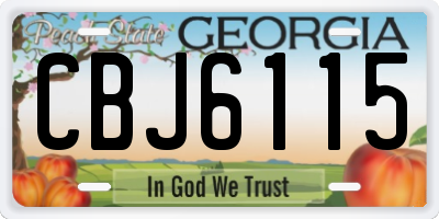 GA license plate CBJ6115