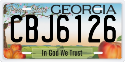 GA license plate CBJ6126