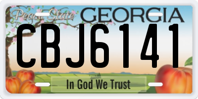 GA license plate CBJ6141