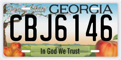 GA license plate CBJ6146