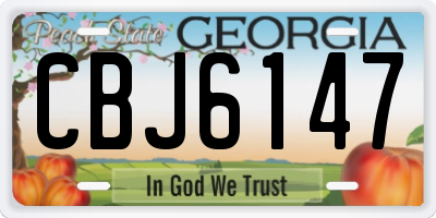 GA license plate CBJ6147