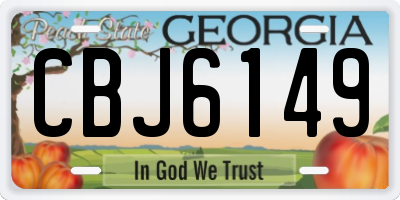 GA license plate CBJ6149