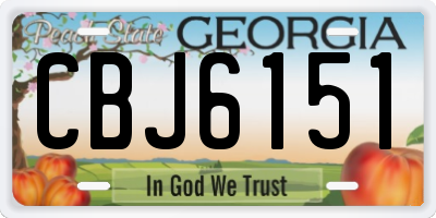 GA license plate CBJ6151