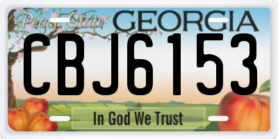 GA license plate CBJ6153