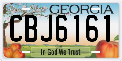 GA license plate CBJ6161