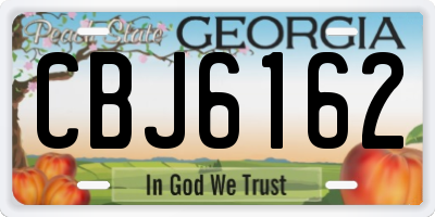 GA license plate CBJ6162