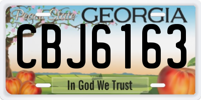 GA license plate CBJ6163