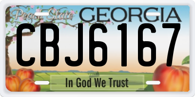 GA license plate CBJ6167